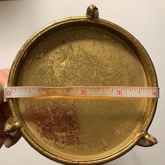 Gold tone Heavy Metal Deer Horns Candle Holder - Picture 9 of 12